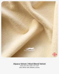 Imported Alpaca Wool Blend Velvet Fabric 200-300 GSM | 44” & 58” Width | Coats, Blankets & Scarves  in Surat